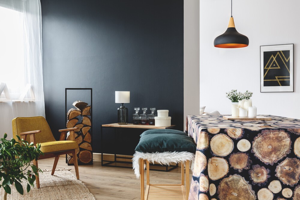 interieur met winterse kleuren
